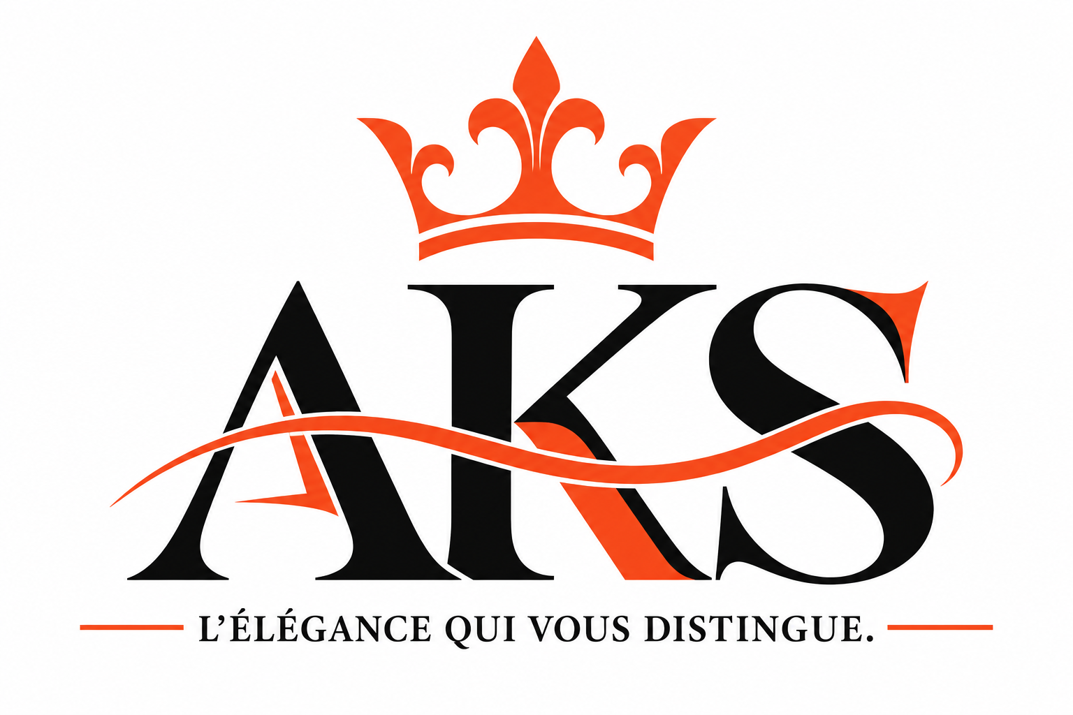 Logo AKS couronné, orange et noir
