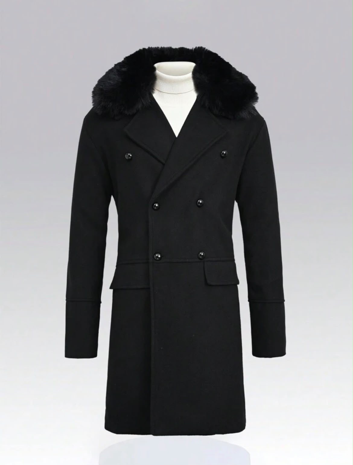 Manteau noir AKS à col élégant